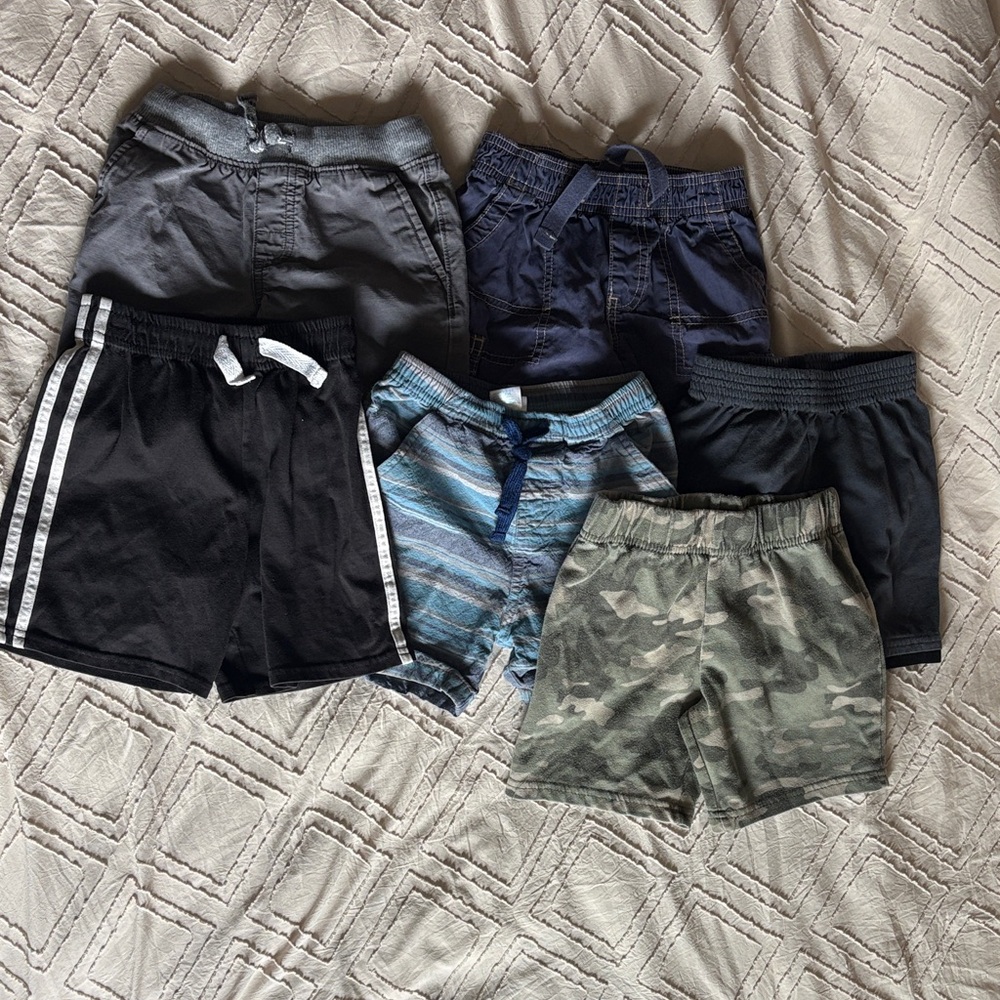 Kids Elastic Waist Pull-On Shorts - Black, Gray, Navy, Camo, Blue